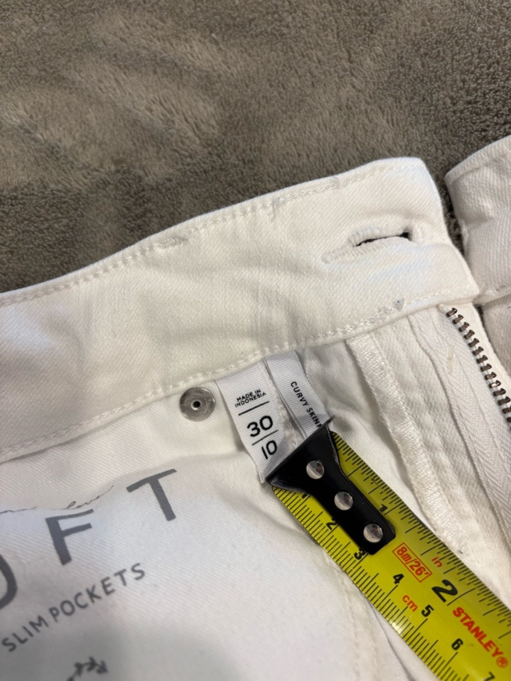 Loft White Stretch Skinny Curvy Jeans - Picture 4 of 5